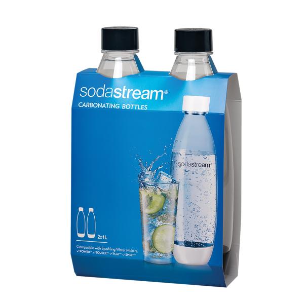 SodaStream ブラック 1L スリム炭酸ボトル ツインパック 1リットル