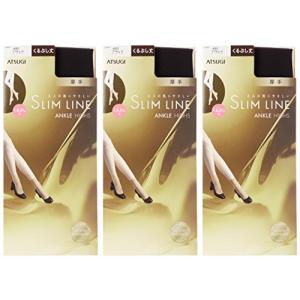 [アツギ] ストッキング SLIM LINE(スリムライン) 厚手 くるぶし丈 ストッキング 〈3足組〉 FS3010 レディース ブラック 22.0｜happy-square