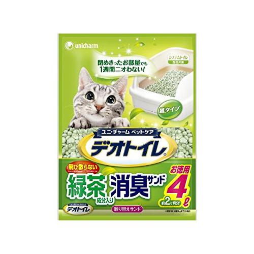 ユニ・チャーム株式会社ペットケアカンパニ　デオトイレ　飛び散らない緑茶・消臭サンド４Ｌ　　４５２０６...