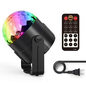 ディスコライト、Fooxonサウンドアクティブ化されたDJディスコライト回転ボールライト5W 8モードRGB LEDステージライト屋外祝日ダンスパーテ｜happy-square