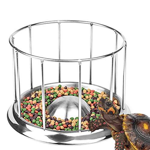 TARATI 亀 給餌ボウル 亀 かめのえさペットボウル ステンレス 食器爬虫類用給餌用具 円型ケー...
