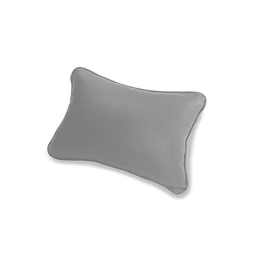 金鵄 腰枕 サポート クッション pllus (35x20x15 低反発チップ, レザー グレー)