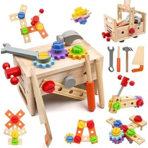 組み立て 大工 おもちゃ 男の子 女の子 収納付き工具台 知育玩具 工具 木のおもちゃ 創造力を養成 組み立てDIY クリスマス プレゼント 収納ボッ｜happy-square