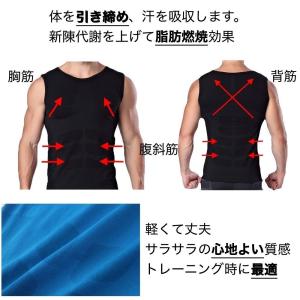 加圧 着圧 タンクトップ 筋トレインナー 加圧インナー 機能性インナー 上半身 引き締め ダイエット 姿勢矯正 補正下着 メンズ ブラック ホワイト ブルー M L XL