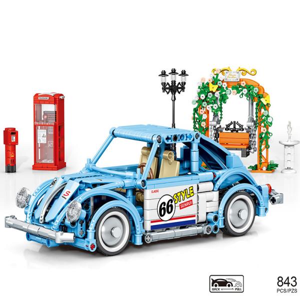 ブロック互換 レゴ 互換品 レゴプルバック車 フォルクスワーゲン ビートル車 互換品クリスマス プレ...