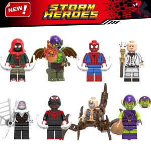 ブロック互換 レゴ 互換品 レゴミニフイグ スパイダーマンなど8体Cセット