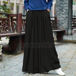 ワイドパンツ スカーチョ レディース 麻パンツ...の詳細画像5