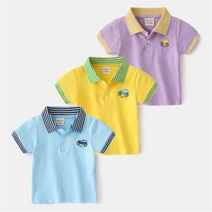 2点セット キッズ　ポロシャツ　poloシャツ　子供Tシャツ 男の子　春夏　半袖　シャツ　ス　インナー　カジュアル　吸汗　速乾　シンプル｜happy333