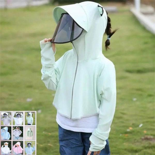 UPF50+ キッズフェイスカバー 子供 大人 サンバイザー 帽子 キッズキャップ フェイスガード ...