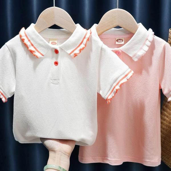 キッズ　ポロシャツ　poloシャツ　子供Tシャツ　女の子春夏　半袖　シャツ　ス　インナー　カジュアル...