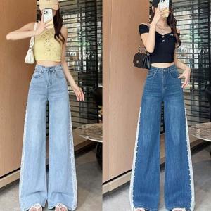レディース ガウチョパンツ レース切り替え ス...の詳細画像1