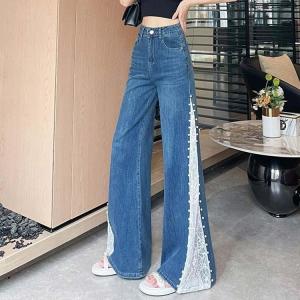 レディース ガウチョパンツ レース切り替え ス...の詳細画像2