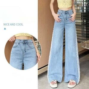 レディース ガウチョパンツ レース切り替え ス...の詳細画像3