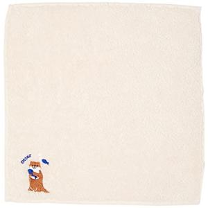 プレーリードッグ zootto オーガニックコットンハンカチ カワウソ 日本製 今治 綿100% 薄手 刺繍 ハンドタオル サイズ:約2