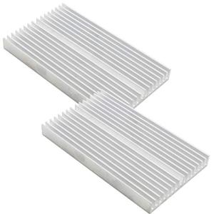 オーディオファン ヒートシンク アルミ 放熱板 2点 約 59.5mm × 100mm × 10mm シルバー