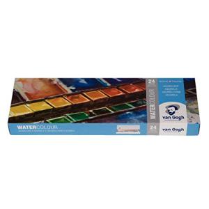 ターレンス 固形水彩絵具 ヴァンゴッホ 24色金属ケース T.20M8624 ハーフパン