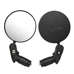 Palumma自転車バックミラー 丸型 凸面 360°回転可能 広視野角 取り付け簡単 便利 ブラック