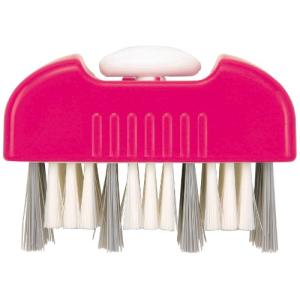 アイワ 風呂掃除 ピンク まるごと風呂ブタブラシ_2段切り替え式_溝 平面_日本製