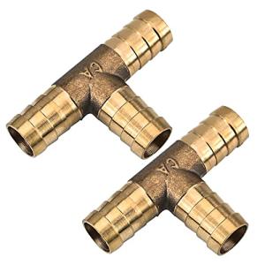 MroMax バーブホースフィッティング 真鍮バーブホース T型 バーブの長さ16mm 51*31.5mm ホースコネクター 真鍮ホー