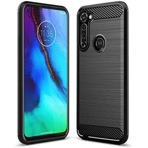 Moto g Pro ケース  シリコン 衝撃吸収カバー 防指紋 炭素繊維カバー MotogPro ケース カバー (ブラッ