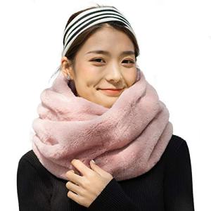 無地 ソフト ファー スヌード 男女兼用 厚手 一周巻き