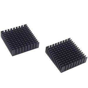 オーディオファン ヒートシンク アルミ 放熱板 40mm × 40mm × 11mm ブラック 2個