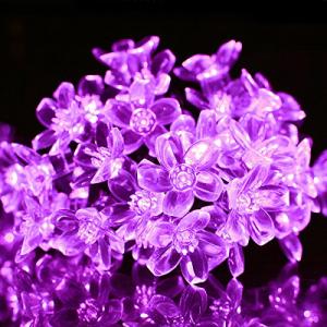 Berocia ストリングライト ソーラー led 屋外 50 led 2モード 桃の花 イルミネーションライト太陽充電 IP65防水 クリスマ