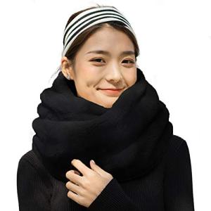 無地 ソフト ファー スヌード 男女兼用 厚手 一周巻き レディース ネックウォーマー マフラー
