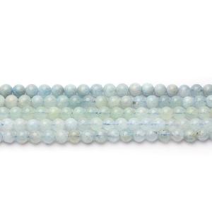 アクアマリン 6mm 丸玉 天然石 ビーズ 半連 約17〜18cm