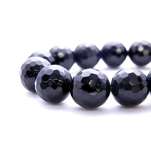 ブラックオニキス ミラーボール 128面 12mm 半連 約17〜18cm