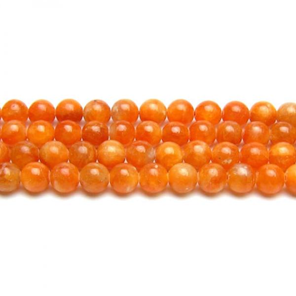 カルサイト オレンジ 8mm 天然石 ビーズ 半連 約17〜18cm