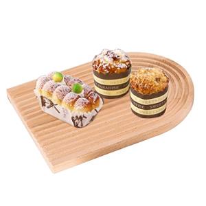 Enkrio 木製 トレー サービングトレイ ウッドプレート コーヒーテーブル装飾 トレイパンプレート フルーツサラダ大皿 野菜 食品 皿 シャルキュ