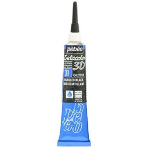 ぺべオ ぺべオ ラメ入りの膨らんだ線やドットが描ける布用絵具 セタカラー3Dグリッター 20ml NO.31スパークリングブラック