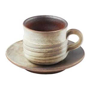 陶里 信楽焼 白雲コーヒー碗皿 W308-08