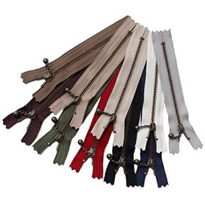 Y.K.K 玉付ファスナー12cm イブシ 10本セット 3GKB12-10MIX