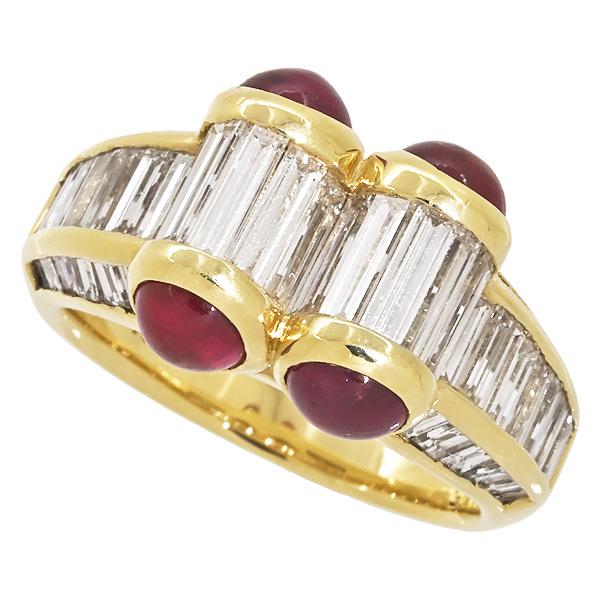 ピキョッティ ルビー2.70ct ダイヤ3.45ct リング K18YG 16号 新品仕上げ済み♪送...