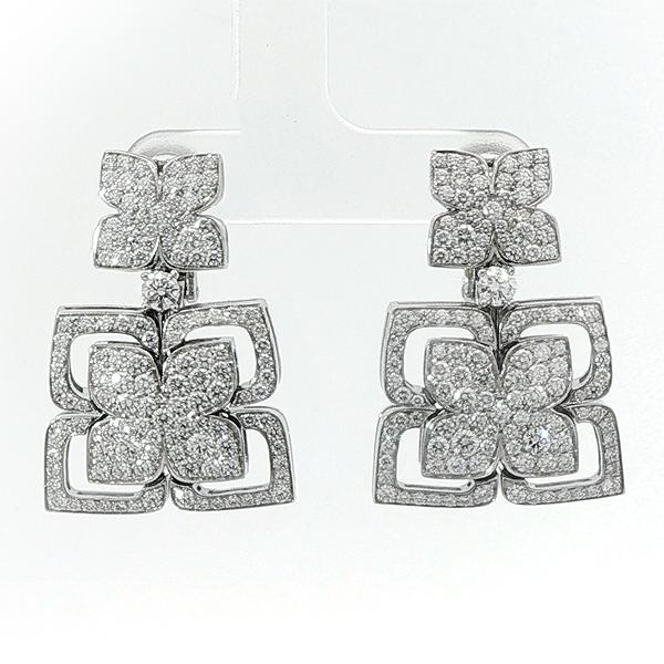 ブルガリ ジャルディーニ パヴェダイヤ ピアス K18WG 新品仕上げ済み♪送料無料・返品可♪