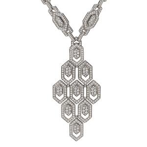 メーカー磨き済み♪ブルガリ セルペンティ フルダイヤ ネックレス K18WG A+♪送料無料・返品可♪