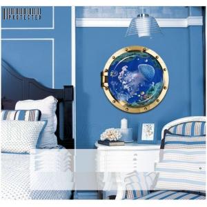 ウォールステッカー 壁紙 壁紙シール ルームデコレーション 壁装飾 トリックアート ３d 立体的 だまし絵 丸窓 海 クラゲ 魚 Pe30f 大畑貴俊 通販 Yahoo ショッピング