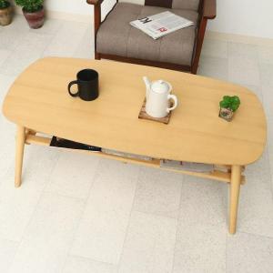 折りたたみテーブル 木製 おしゃれ リビングテーブル 幅100×奥行50×高さ40cm ナチュラル