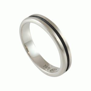 リング 指輪 レディース メンズ シルバー SILVER 925 銀製品 ブラック ライン シンプル 刻印 無料 名入れ 8号 9号 10号 12号 14号 16号 18号 ケース 付き