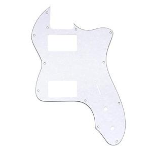 Musiclily Pro 12穴 カバー付きHH ピックガード USA/メキシコ フェンダー72テレキャスターシンラインエレキギター用 ホワイトパール 4P