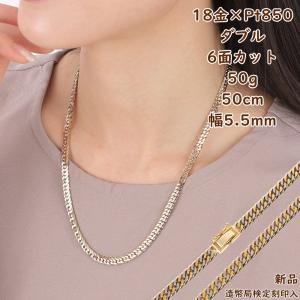 プラチナ 喜平ネックレス 6面ダブル 30g 50cm メンズ レディース