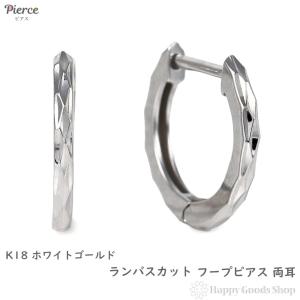 K10 フープ ピアス ダイヤモンド 0.08ct ゴールド エタニティ パヴェ