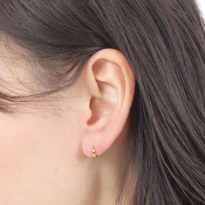 18金 フープピアス 幅広 小さめ イエローゴ...の詳細画像4