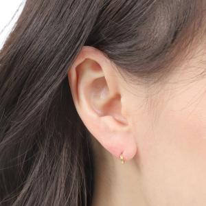 18金 フープピアス 幅広 小さめ イエローゴ...の詳細画像5