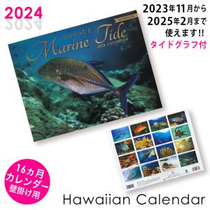 2024年カレンダー【01 Hawai'i Marine Tide ハワイ マリン タイド】ハワイアンカレンダー インテリア雑貨 ハワイの美しい景色 壁掛け用 カレンダー ハワイ直輸入｜happyhawaii