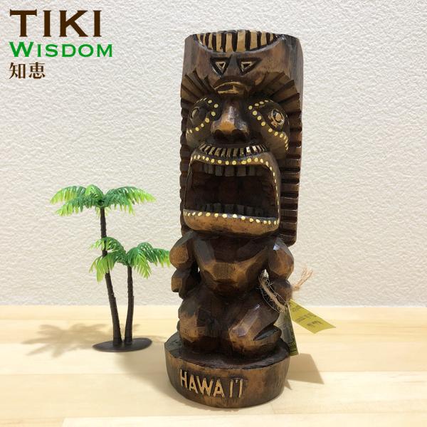 ハワイ インテリア 雑貨 ハワイアンティキ【Wisdom Tiki M-01】幸運の神様 お守り 守...