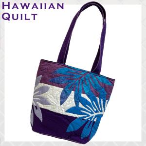 ハワイアンキルト　　　　　　ショルダーバッグ　コスモス ハワイアンキルト ハンドバッグ シダ ティアレ柄 ハワイアンキルト
