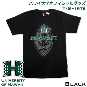 ハワイ大学オフィシャルグッズ【Tシャツ02ブラック】UH HAWAII ハワイ レインボーウォリアーズ メンズ レディース ファッション ホログラム付き正規品｜happyhawaii